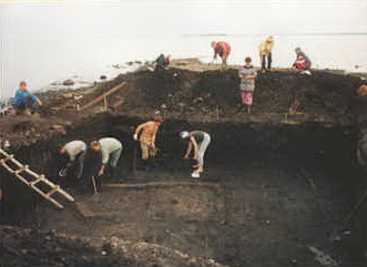 Раскопки поселения на озере Луковец